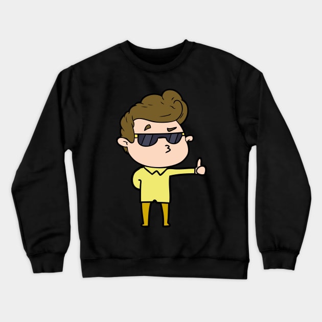 Cartoon Cool Guy Crewneck Sweatshirt by GBDesigner